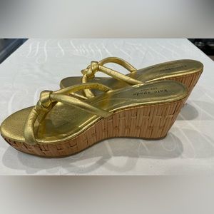 Kate Spade Gold Wedges. Lightly worn. Size 8 1/2. $58